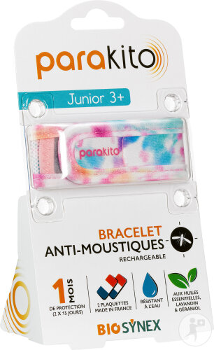 Parakito Bracelet Anti-Moustique Rechargeable Junior Tie & Dye 1 Pièce