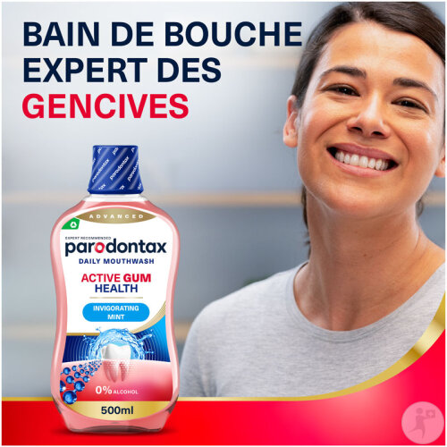 Parodontax Active Gum Health Bain De Bouche Extra Fresh Mint 500ml-6