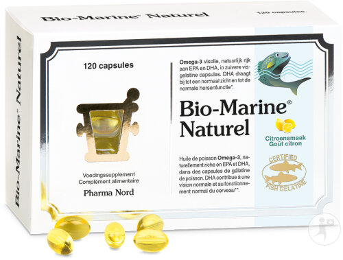 Pharma Nord Bio-Marine Naturel Oméga-3 Le Cœur/La Vue/Le Cerveau 120 Capsules
