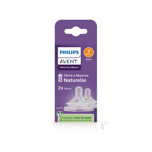 Lot De 3 Biberons Philips Avent Natural Response 260 Ml – Tétine Débit 3, Anti-coliques, Motif Animaux Tropicaux