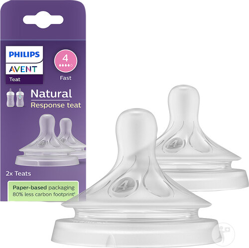 Philips Avent Natural Response Tétine Flow 4 +3 Mois Débit 4 2 Pièces (SCY964/02)