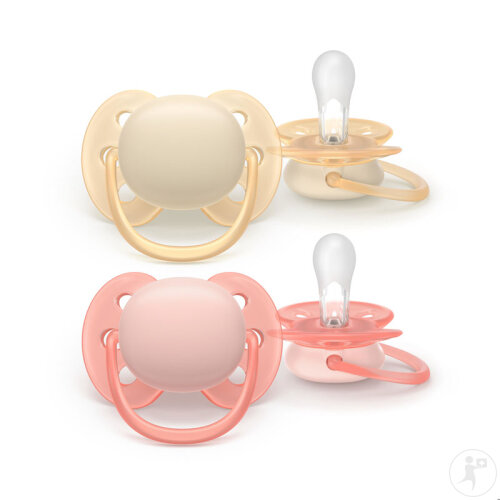 Philips Avent Sucette +0 Mois Soft Rose/Beige 2 Pièces-2