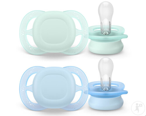 Philips Avent Sucette +0m Start Vert/ Bleu Uni 2 Pièces-2