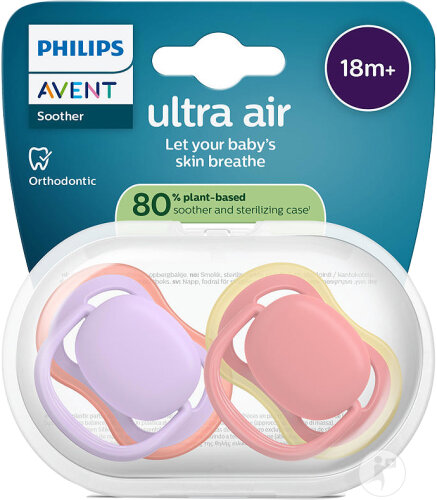 Philips Avent Sucette +18m Air Lilas/Fuchsia 2 Pièces