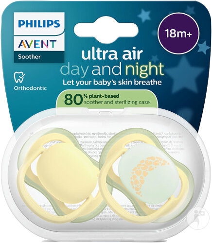Philips Avent Sucette +18m Air Nuit/Day 2 Pièces