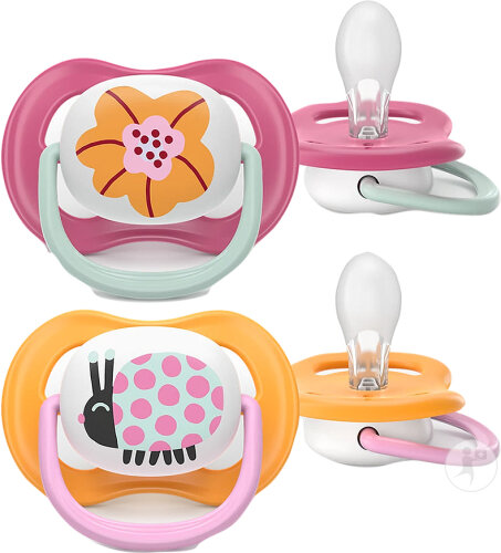 Philips Avent Sucette +6m Air Collection Fille 2 Pièces