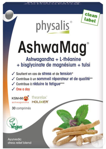 Physalis AshwaMag Forte Avec L-Théanine  30 Comprimés
