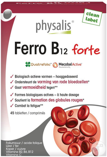 Physalis Ferro B12 Forte Comprimés 45