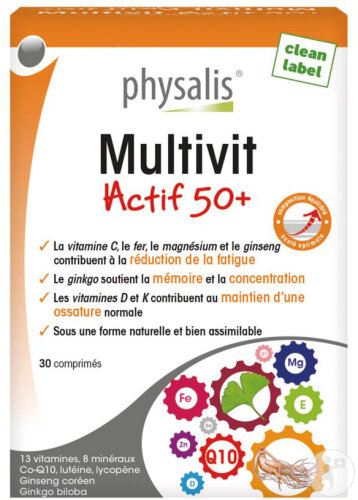 Physalis Multivit Actif 50+ Comprimés 30