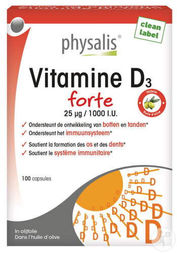 Physalis Vitamine D3 Forte 100 Capsules Molles