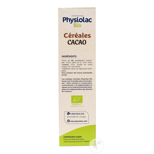 Physiolac Céréales Cacao Dès 6 Mois Bio 200g-3