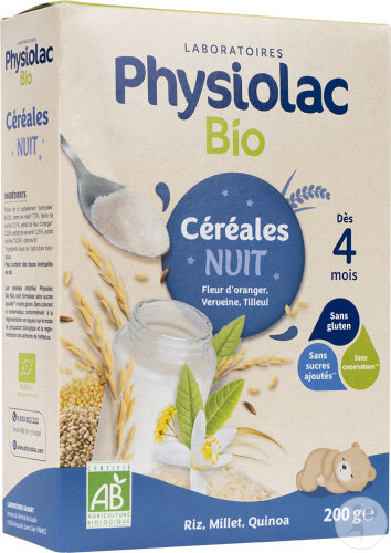 Physiolac Céréales Nuit Certifiées Bio 200g