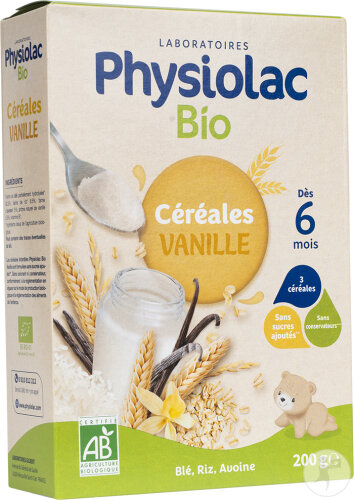 Physiolac Céréales Vanille Dès 6 Mois Bio 200g