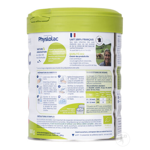 Physiolac Lait Bio 2 Épaissi Certifié Bio Boîte 800g-2
