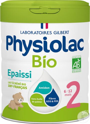 Physiolac Lait Bio 2 Épaissi Certifié Bio Boîte 800g