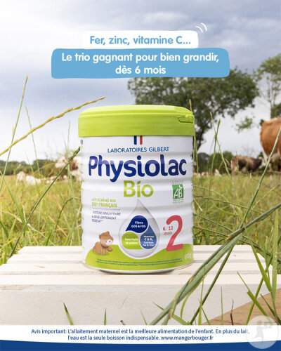 Physiolac Lait Bio 2ème Âge 6-12 Mois Bio Boîte 800g-5