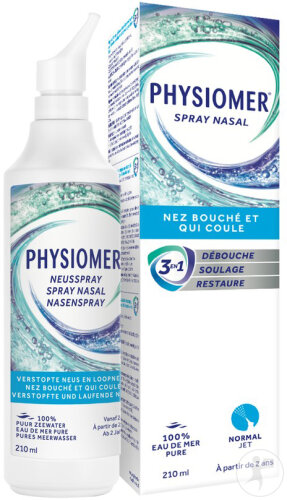 Physiomer Normal Jet Spray Nasal En Cas De Rhume-Nez Bouché-Grippe Flacon 210ml