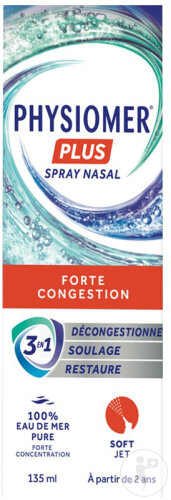 Physiomer Sinus Spray Nasal Décongestionnant Nez Bouché-Allergie-Sinusite-Rhinite Flacon 135ml