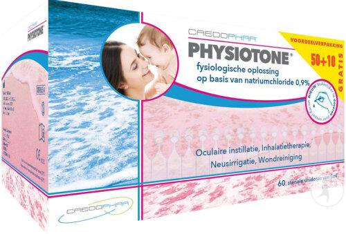 Physiotone Solution Physiologique Nettoyante À Base De Chlorure De Sodium 0,9% Promo 60x5ml