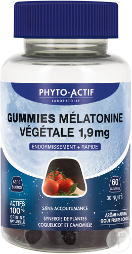 Phyto-Actif Gummies Mélatonine Végétale 1,9mg 60 Pièces