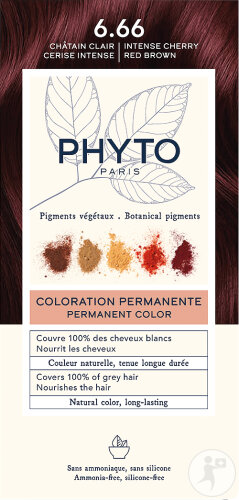 Phyto Paris Phytocolor Coloration Permanente 6.66 Châtain Clair Cerise Intense 1 Kit
