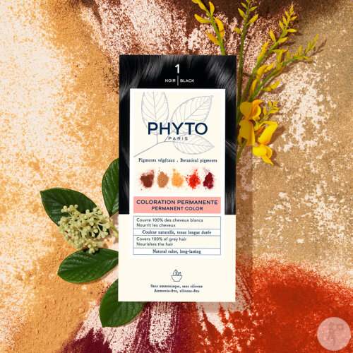 Phyto Paris Phytocolor Coloration Permanente 1 Noir Kit 1-2