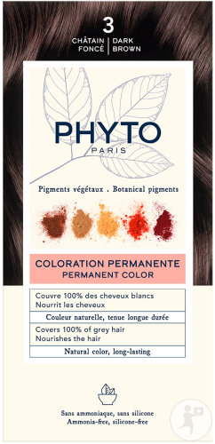 Phyto Paris Phytocolor Coloration Permanente 3 Châtain Foncé 1 Kit