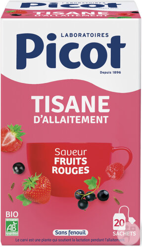 Picot Tisane D'Allaitement Bio Saveur Fruits Rouges Sachets 20x2g