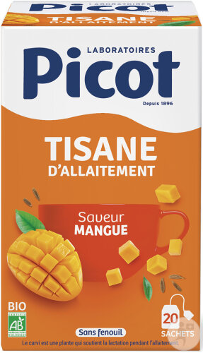 Picot Tisane D'Allaitement Bio Saveur Mangue Sachets 20x2g