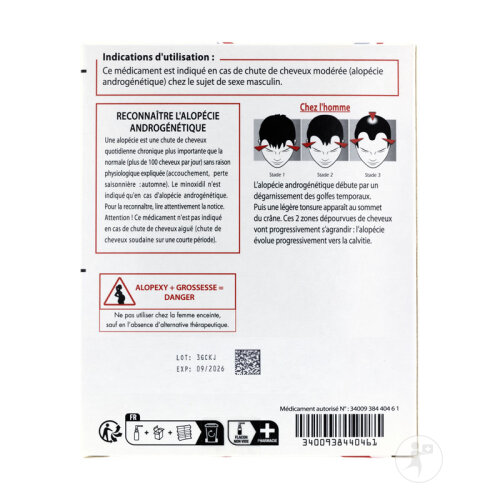 Pierre Fabre Alopexy 50mg/ml Minoxidil Chute Des Cheveux Modérée Flacons 3x60ml-3