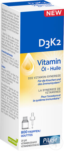 Pileje D3K2 Vitamine Huile Flacon 20ml