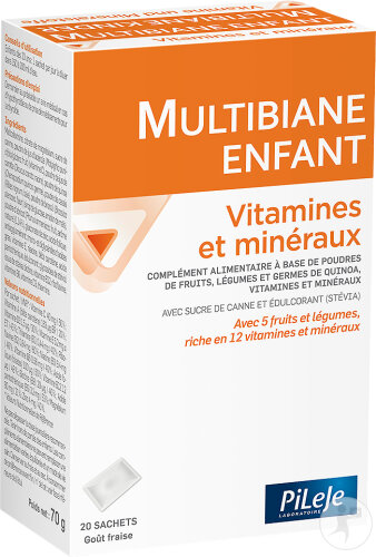 PiLeJe Multibiane Enfant Vitamines Et Minéraux Poudre 20 Sachets