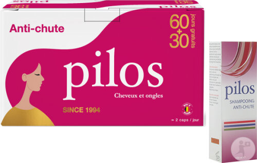 Pilos Forte Cheveux Et Ongles Promo 60 + 30 Capsules + Shampoing 100ml Gratuits