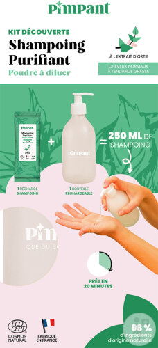 Pimpant Kit Découverte Shampoing Purifiant + 1 Flacon Rechargeable