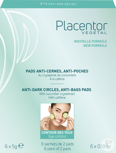 Placentor Vegetal Pads Yeux Anti-Cernes Anti-Poches 6 Sachets