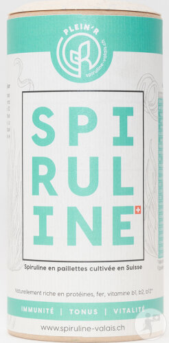Plein'R Spiruline-Valais Paillettes Cylindre 100g