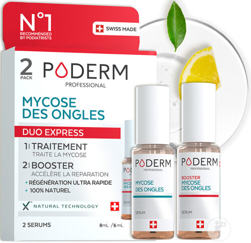 Poderm Duo Express Sérum Mycose Des Ongles 8ml + Sérum Booster 6ml