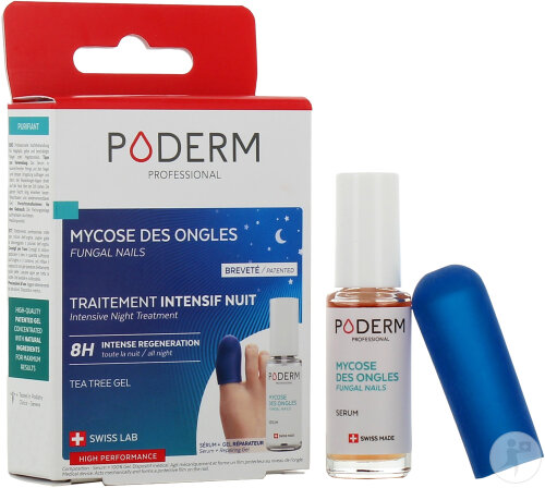 Poderm Kit Soin Mycose Nuit Sérum Purifiant 8ml + 1 Capuchon En Gel Réparateur