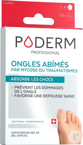 Poderm Ongles Abîmés Par Mycoses Et Traumatismes Capuchons Orteils En Gel Taille L 2 Pièces
