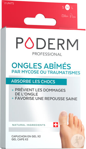 Poderm Ongles Abîmés Par Mycoses Et Traumatismes Capuchons Orteils En Gel Taille M 2 Pièces