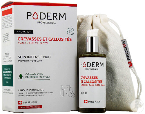 Poderm Sérum Crevasses Callosités 75ml + 1 Chaussette Gel