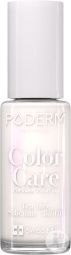 Poderm Vernis Color Care Tea Tree Pour Les Ongles Jaunes Et Abîmés 122 Blanc Perlé 8ml