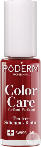 Poderm Vernis Color Care Tea Tree Purifie Les Ongles Jaunes Et Abîmés 253 Rouge Allure 8ml
