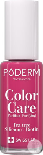 Poderm Vernis Color Care Tea Tree Purifie Les Ongles Jaunes Et Abîmés 599 Rose Framboise 8ml