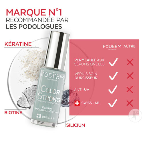 Poderm Vernis Color Strong Durcisseur Pour Les Ongles Cassants 473 Soft Sage 8ml-4