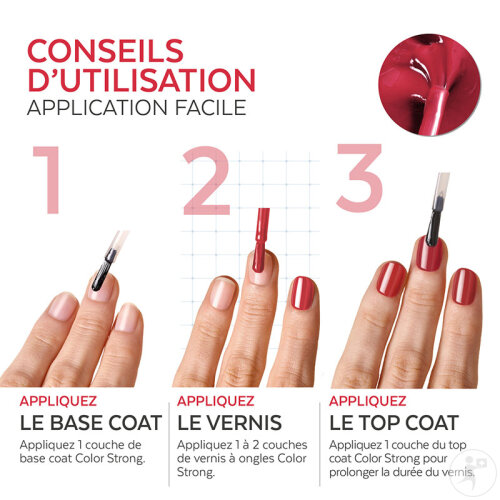 Poderm Vernis Color Strong Durcisseur Pour Les Ongles Cassants 797 Rouge Rose 8ml-6