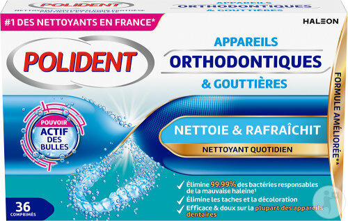 Polident Appareils Orthodontiques Et Gouttières Nettoyant 36 Comprimés