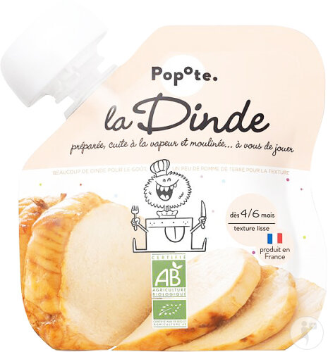 Popote Gourde Dinde Bio 60g