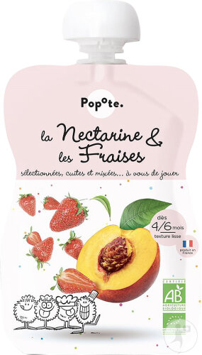 Popote Gourde Nectarine Fraises 120g