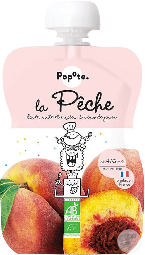 Popote Gourde Pêche Dès 4/6 Mois Bio 120g